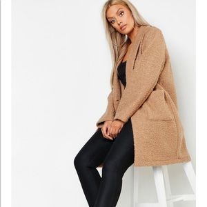 Tan teddy trench jacket